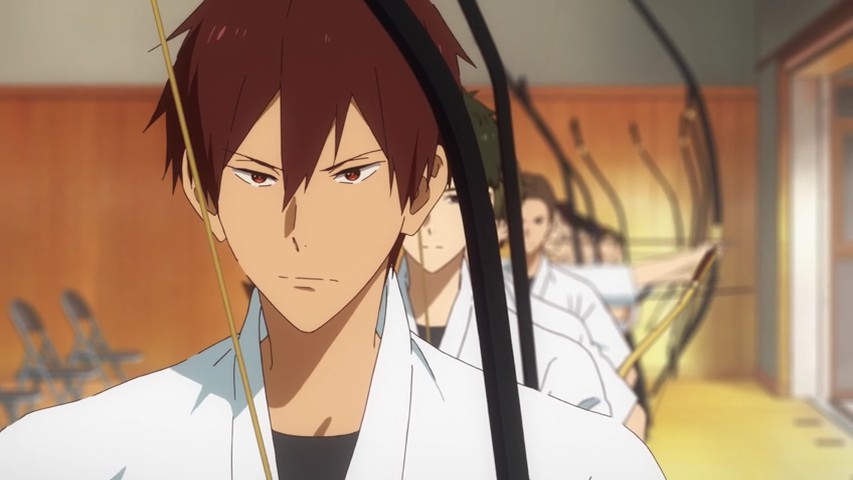 Anime tsurune: chaveiro kazemai, personagem Koukou, kyuudoubu